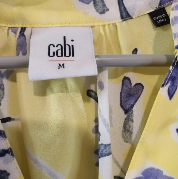 Cabi Women's Stevie Sunny Days Yellow Floral Blouse Size Medium Brand New! - Picture 6 of 8